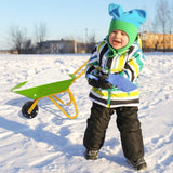 Outdoor Garden Backyard Play Toy Kids Metal Wheelbarrow-Light Green
