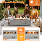 Mesa de fuego rectangular para exteriores de 42 pulgadas y 50 000 BTU con soporte para tanque