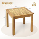 Mesa Auxiliar Exterior Mesa Auxiliar de Teca Cuadrada para Patio y Aperitivos