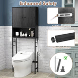 Over The Toilet Storage Cabinet with 2 Doors and Adjustable Shelf