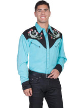 Camisa Western para Hombre Scully con Herradura y Rosas