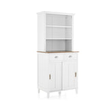 Alacena de cocina independiente con despensa, puerta corredera y cajón - Blanca