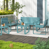 Patio Chairs Set of 2 with Curved Backrests and Seats