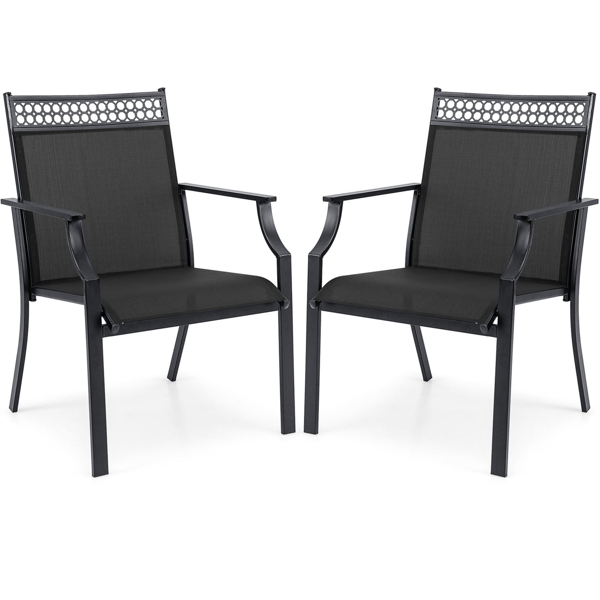 Juego de 2 sillas de patio con tela transpirable para todo tipo de clima