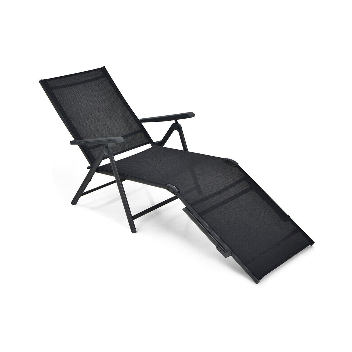 Tumbona plegable de patio con respaldo y reposapiés