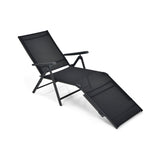 Tumbona plegable de patio con respaldo y reposapiés