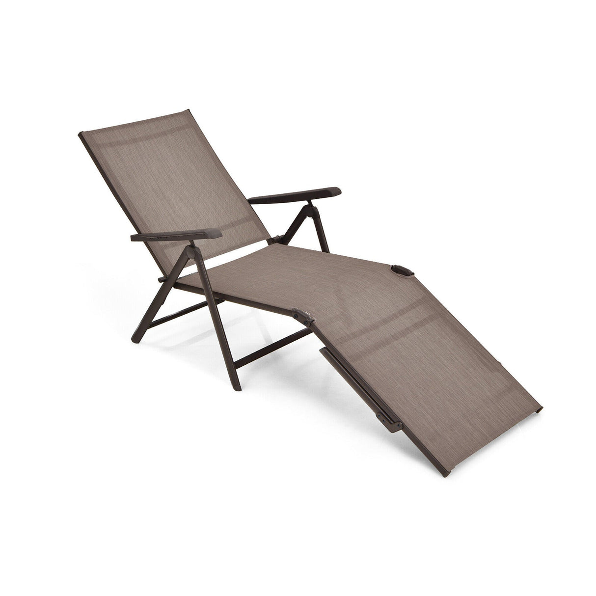 Tumbona plegable de patio con respaldo y reposapiés