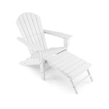 Patio HDPE Adirondack Chair with Retractable Ottoman
