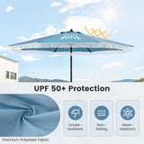 Sombrilla de patio de 2.74 m con toldo protector solar para jardín, piscina o patio