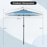 Sombrilla de patio de 2.74 m con toldo protector solar para jardín, piscina o patio