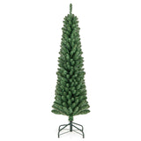 Pencil Christmas Tree with Memory Wire Branch Tips and Warm LED Lights