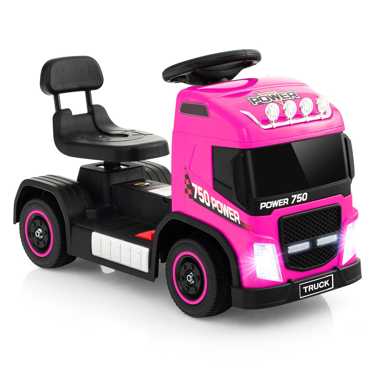 Camión montable eléctrico de 6V para niños con asiento de altura ajustable