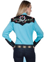 Scully Herradura y Rosas - Camisa Western para Mujer