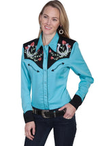 Scully Herradura y Rosas - Camisa Western para Mujer