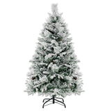4.5/6/7 Feet Artificial Xmas Tree with Pine Needles and LED Lights