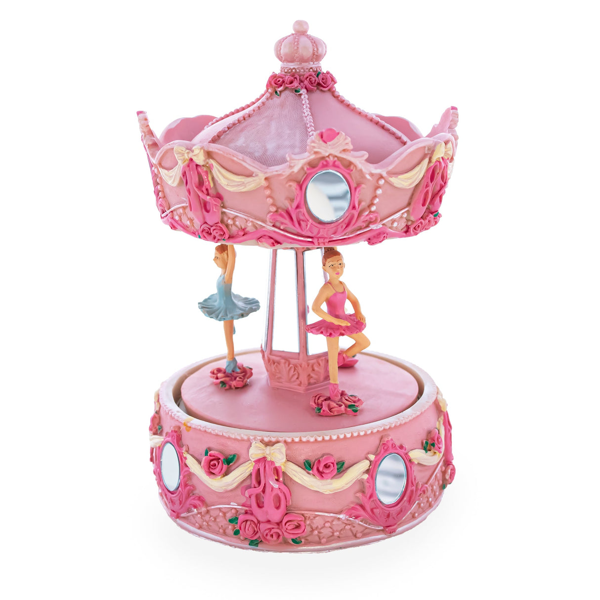 Pink Ballerina Carousel Rotating Musical Figurine