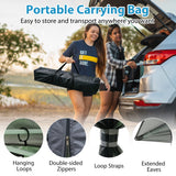 Cenador plegable de 11 x 11 pies con mosquitero y techo doble - Gris