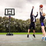 Canasta de baloncesto portátil con altura ajustable de 4.6 a 10 pies y 10 niveles