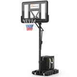 Canasta de baloncesto portátil con altura ajustable de 4.6 a 10 pies y 10 niveles