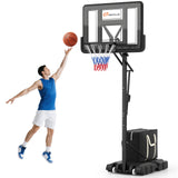 Canasta de baloncesto portátil con altura ajustable de 4.6 a 10 pies y 10 niveles
