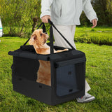 Bolsa de Transporte Plegable Portátil para Mascotas con 2 Aberturas y Cojín Cómodo