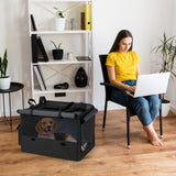 Bolsa de Transporte Plegable Portátil para Mascotas con 2 Aberturas y Cojín Cómodo