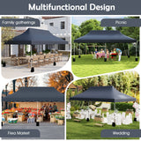 Carpa plegable tipo cenador de 10 x 20 pies para exteriores con bolsa de transporte - Azul