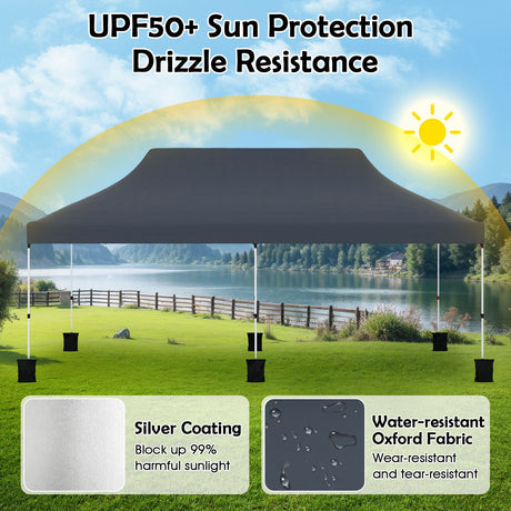 Carpa plegable tipo cenador de 10 x 20 pies para exteriores con bolsa de transporte - Azul