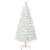 Árbol de Navidad Artificial Blanco Prelit de 5/6/7 pies con Hojas Iridiscentes