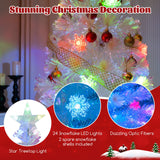 Árbol de Navidad Artificial Blanco Prelit de 5/6/7 pies con Hojas Iridiscentes