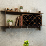 Juego de comedor 3 en 1: sillas Windsor, aparador industrial y botellero de pared combinado
