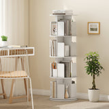 4-Tier Rotating Bookshelf 360¬∞ Display Rack with Dividers and Anti-falling Baffles