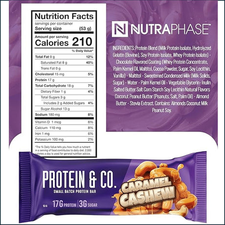 Barrita de proteínas Protein & Co Nutraphase, caja de 12