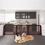 Valla de madera de 3 paneles ajustable, plegable y autosoportable