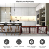 Valla de madera de 3 paneles ajustable, plegable y autosoportable