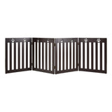 24 Inch Folding Wooden Freestanding Pet Gate Dog Gate with 360¬∞ Hinge
