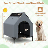 Casa exterior elevada para mascotas grande/mediana/pequeña con ventanas ventiladas