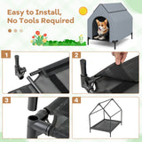 Casa exterior elevada para mascotas grande/mediana/pequeña con ventanas ventiladas