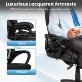 Sillón de oficina de masaje de cuero sintético Big & Tall de 400 lb - Negro