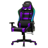Silla Gaming Giratoria Ajustable con Luces LED y Mando a Distancia