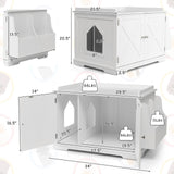 Large Wooden Cat Litter Box Enclosure with the Storage Rack