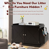 Large Wooden Cat Litter Box Enclosure with the Storage Rack