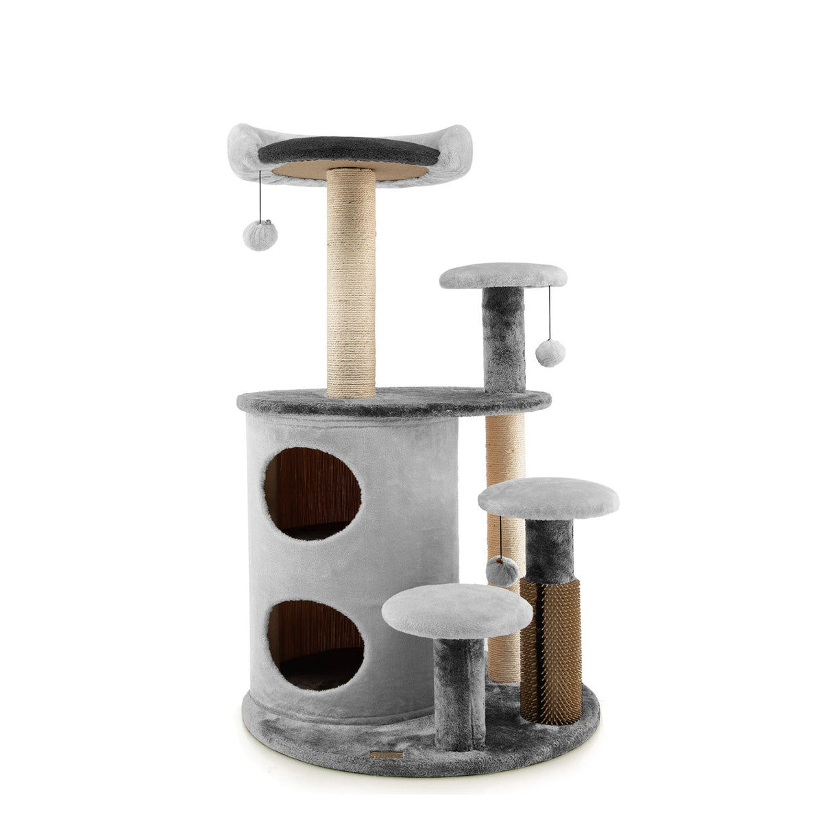 Torre para gatos de 40 pulgadas, árbol de actividades multinivel con condominio de 2 niveles — Gris