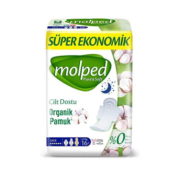 Molped Hygienic Pads Pure & Soft Overnight - Soft, Comfortable, Vegan & Halal Certified Sanitary Pads for Women