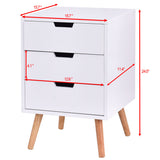Mesa auxiliar de madera de mediados de siglo con 3 cajones