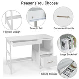 47.5 Inch Modern Home Computer Desk with 2 Storage Drawers