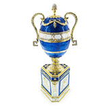 1895 Blue Serpent Clock Royal Imperial Easter Egg 7 Inches