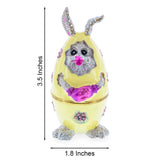 Bunny in the Easter Egg Metal Trinket Box Figurine