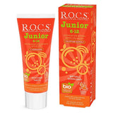 ROCS Junior Children's Toothpaste 60ml - Natural & Fruit-Flavored for Kids Aged 6-12