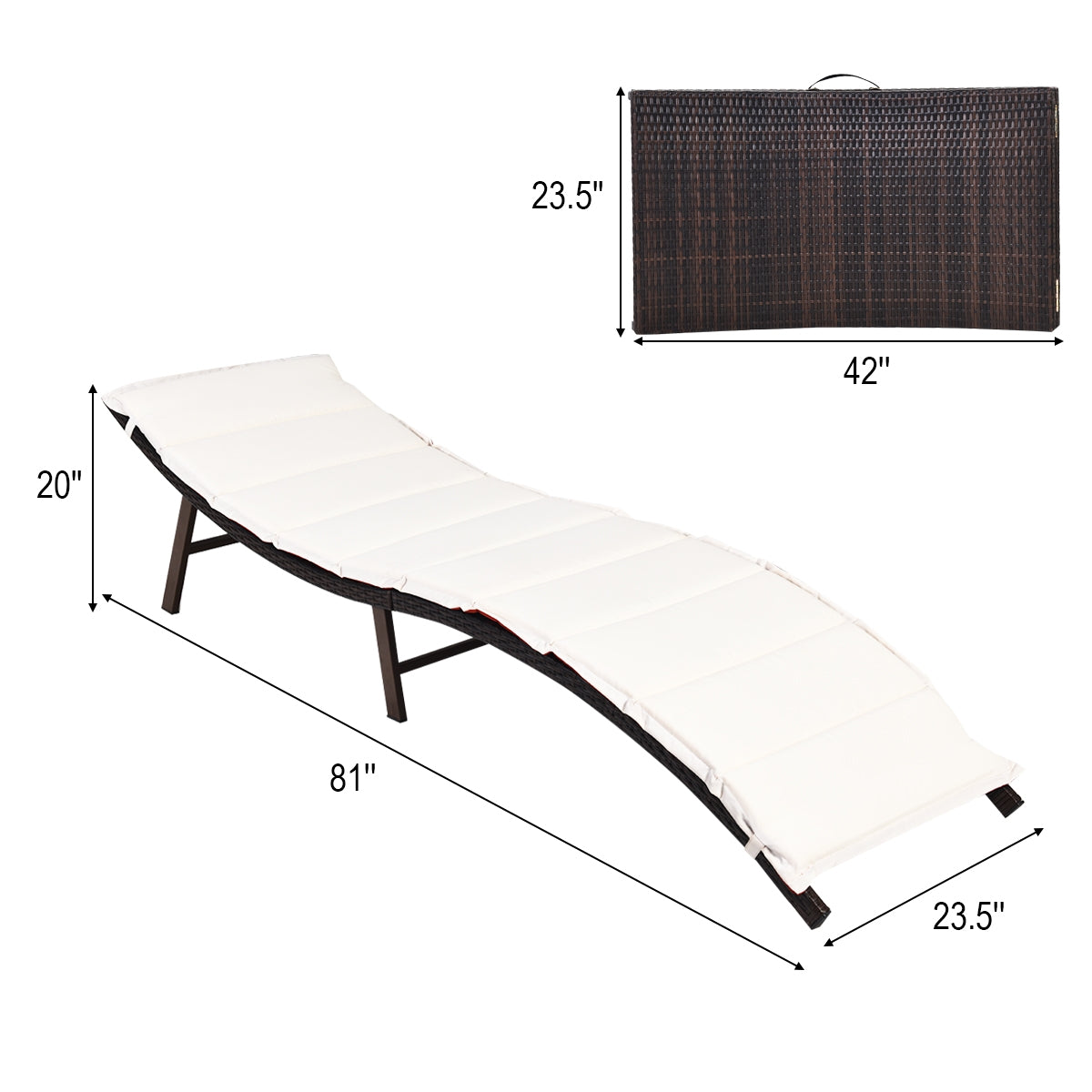 2 Sillas Plegables para Tumbona de Patio
